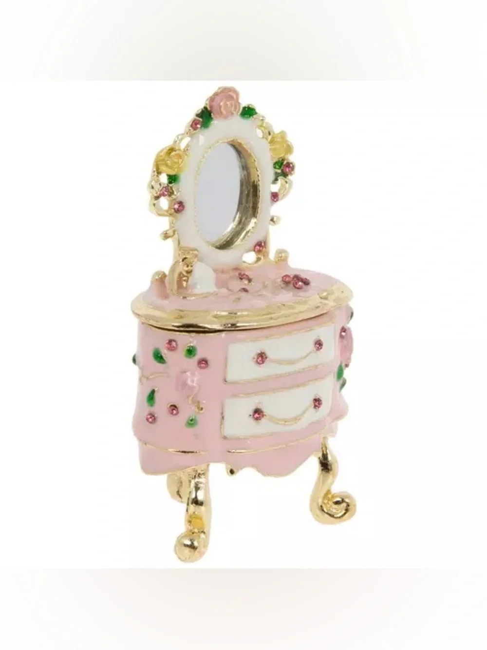 Pink Floral Vanity Jewelry Box